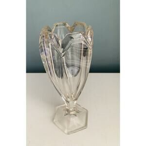 Antique Fostoria Glass Alexis Vase Art Deco Design 9.5” Tall Heavy Home Decor